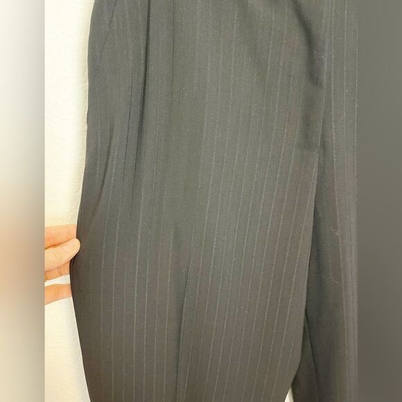 MaxMara black trousers Wool Pinstripe Pants 10 - Picture 5 of 7